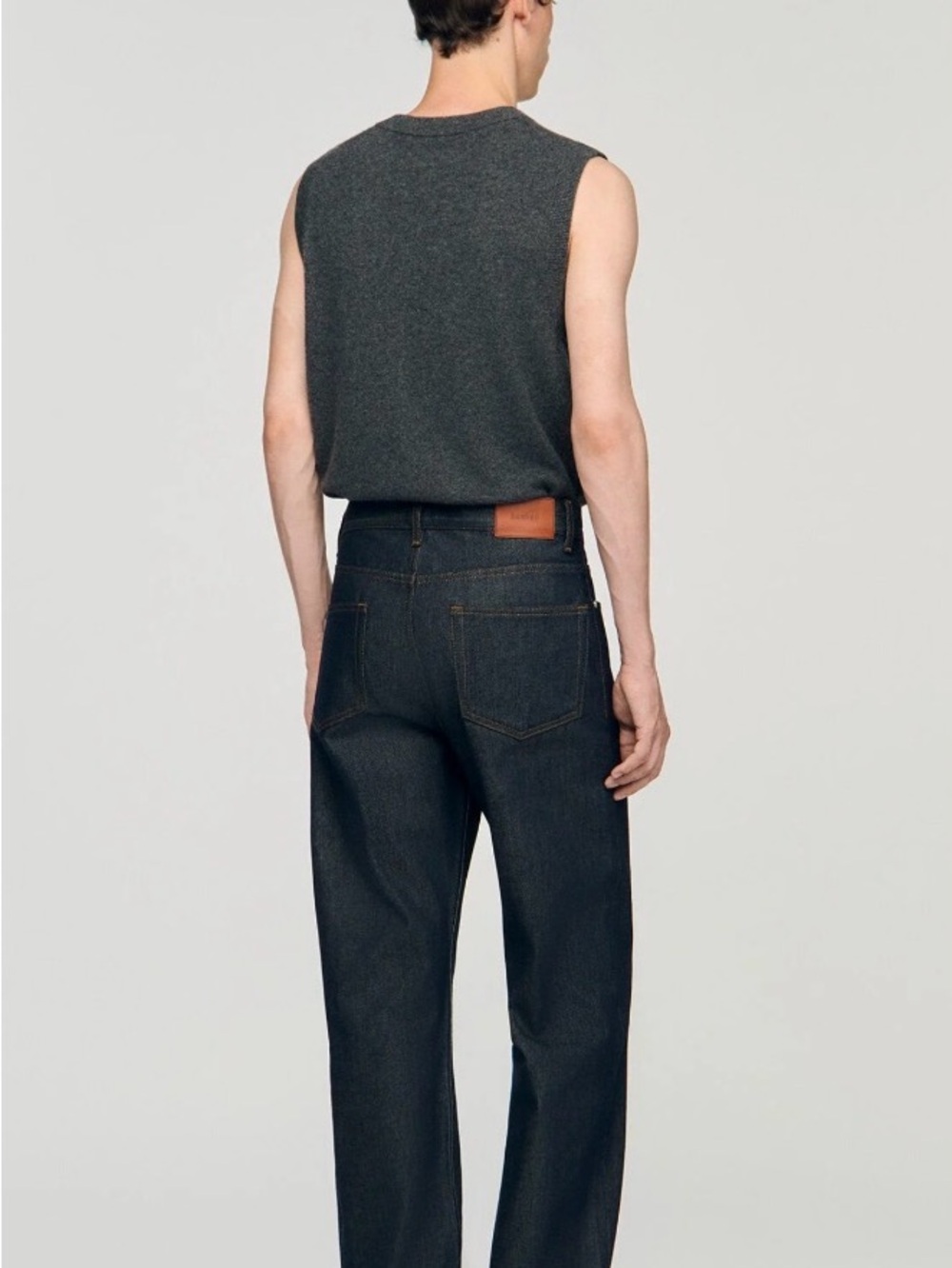 Sandro Men's Dark Indigo Regular Raw Denim
